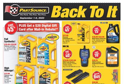 PartSource Flyer September 1 to 6