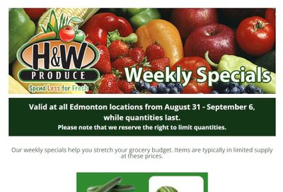 H&W Produce (Edmonton) Flyer August 31 to September 6