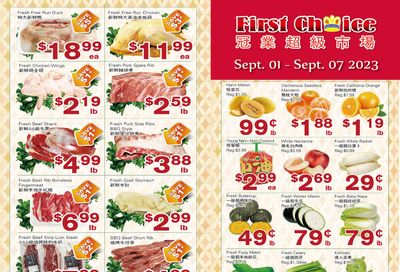 First Choice Supermarket Flyer September 1 to 7