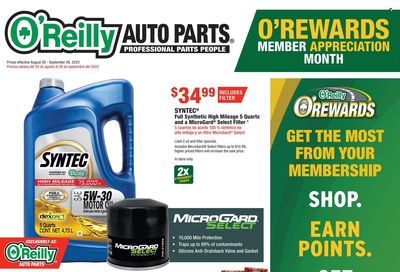 O'Reilly Auto Parts Weekly Ad Flyer Specials August 30 to September 26, 2023