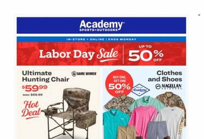 Academy Sports + Outdoors Weekly Ad Flyer Specials August 31 to September 4, 2023