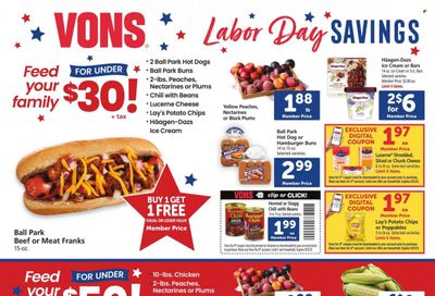 Vons (CA) Weekly Ad Flyer Specials August 30 to September 5, 2023