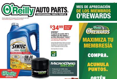 O'Reilly Auto Parts Weekly Ad Flyer Specials August 30 to September 26, 2023