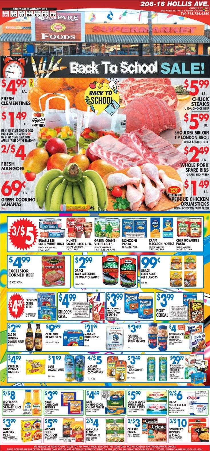 Compare Foods (NY) Weekly Ad Flyer Specials September 1 to September 7, 2023