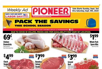 Pioneer Supermarkets (NJ, NY) Weekly Ad Flyer Specials September 3 to September 9, 2023