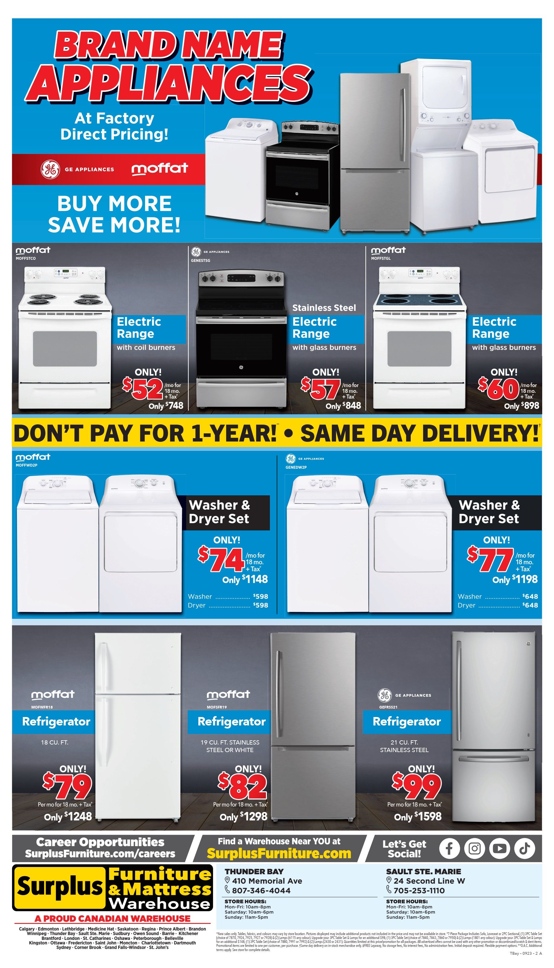 Surplus Furniture & Mattress Warehouse (Thunder Bay) Flyer September 4 to 17