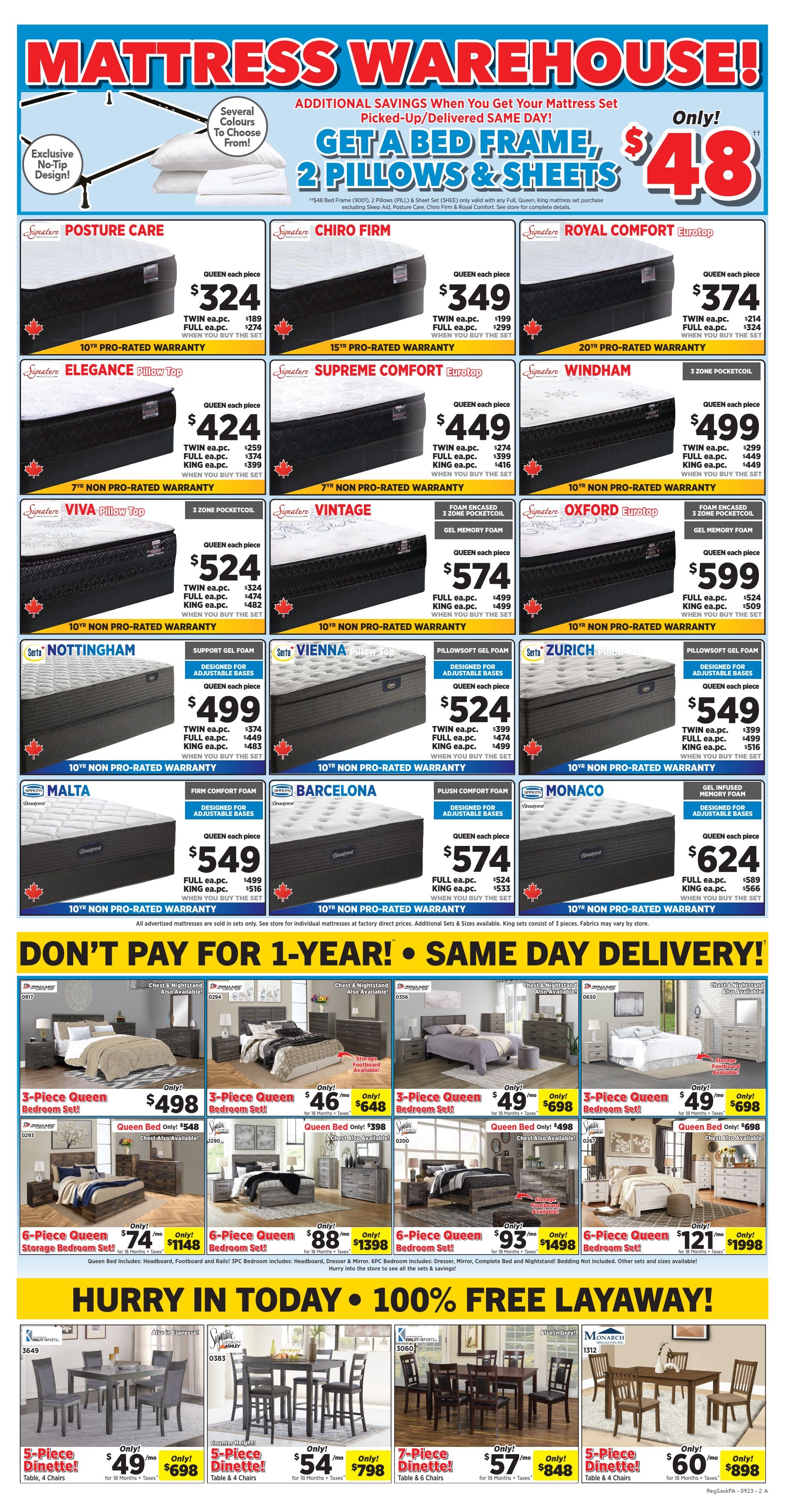 Surplus Furniture & Mattress Warehouse (Regina, Saskatoon, Prince Albert) Flyer September 4 to 17