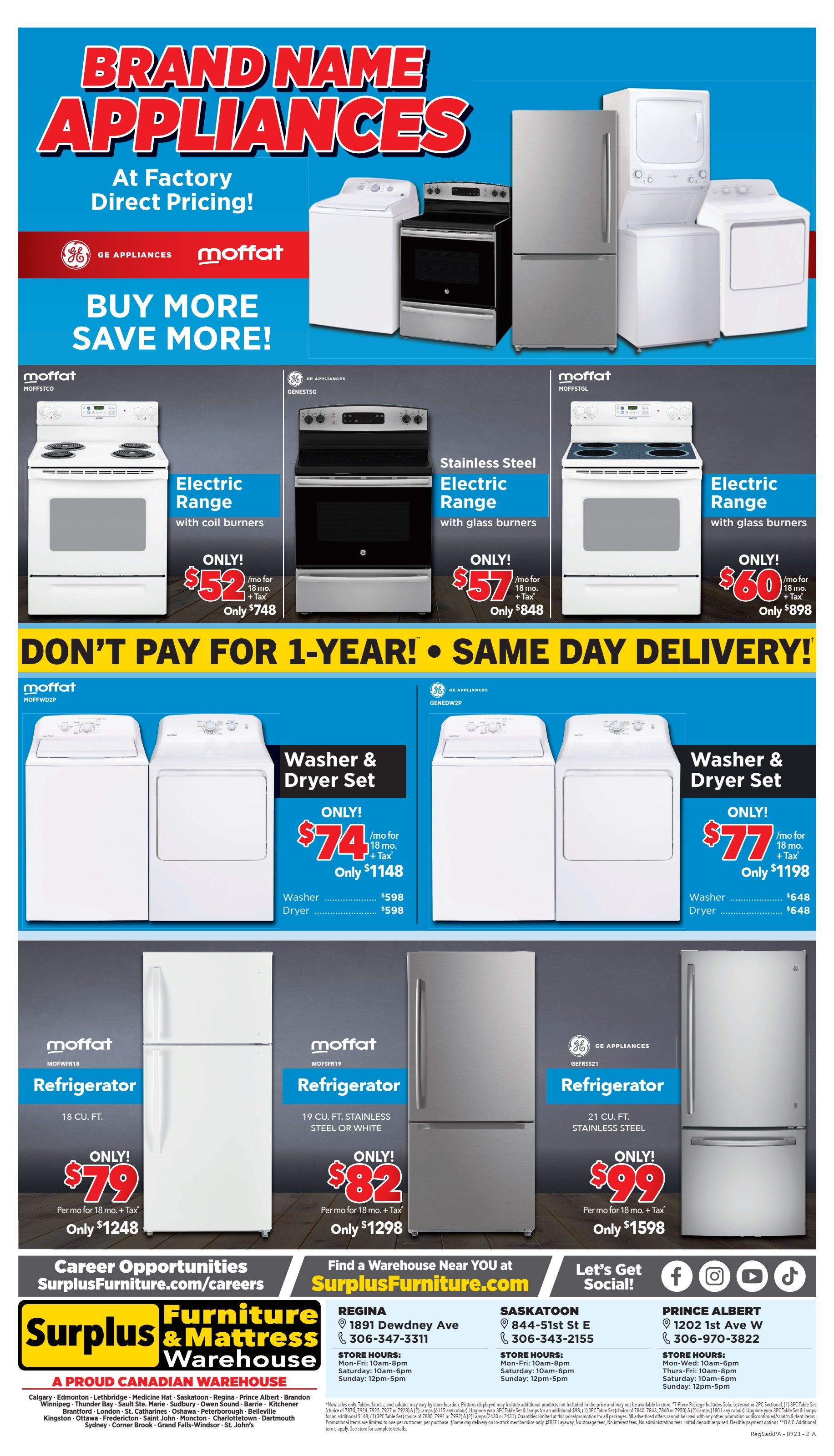 Surplus Furniture & Mattress Warehouse (Regina, Saskatoon, Prince Albert) Flyer September 4 to 17