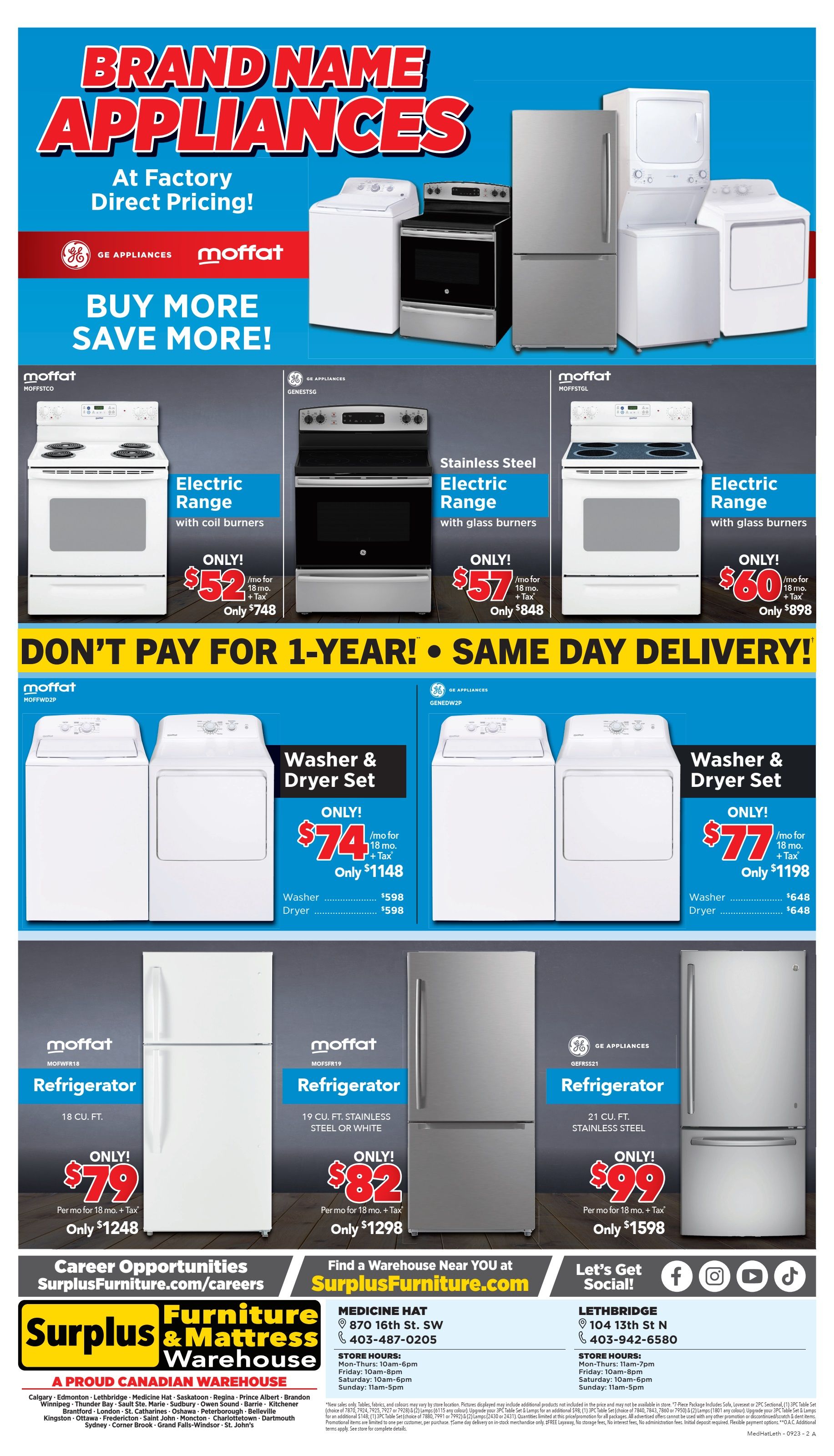 Surplus Furniture & Mattress Warehouse (Medicine Hat, Lethbridge) Flyer September 4 to 17