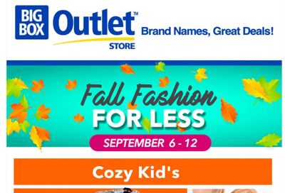 Big Box Outlet Store Flyer September 6 to 12