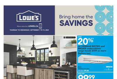 Lowe's (West) Flyer September 7 to 13