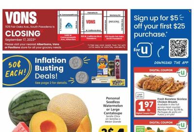 Vons (CA) Weekly Ad Flyer Specials September 6 to September 12, 2023