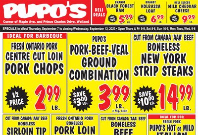 Pupo's Food Market Flyer September 7 to 13