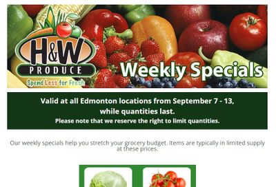H&W Produce (Edmonton) Flyer September 7 to 13