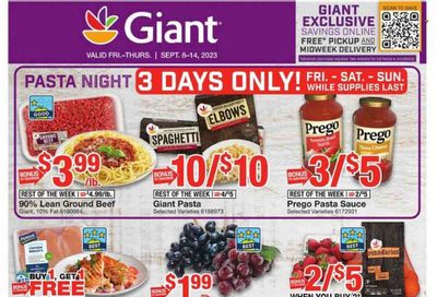 Giant Food (DE, MD, VA) Weekly Ad Flyer Specials September 8 to September 14, 2023