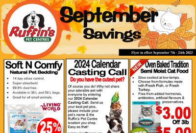 Ruffin's Pet Centre Flyer September 7 to 24