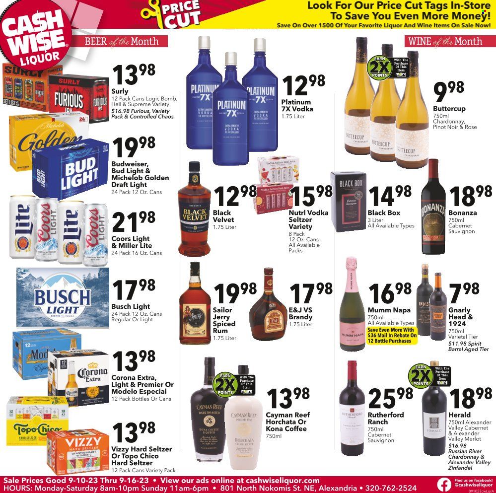 Cash Wise Liquor Only (MN) Weekly Ad Flyer Specials September 10 to September 16, 2023