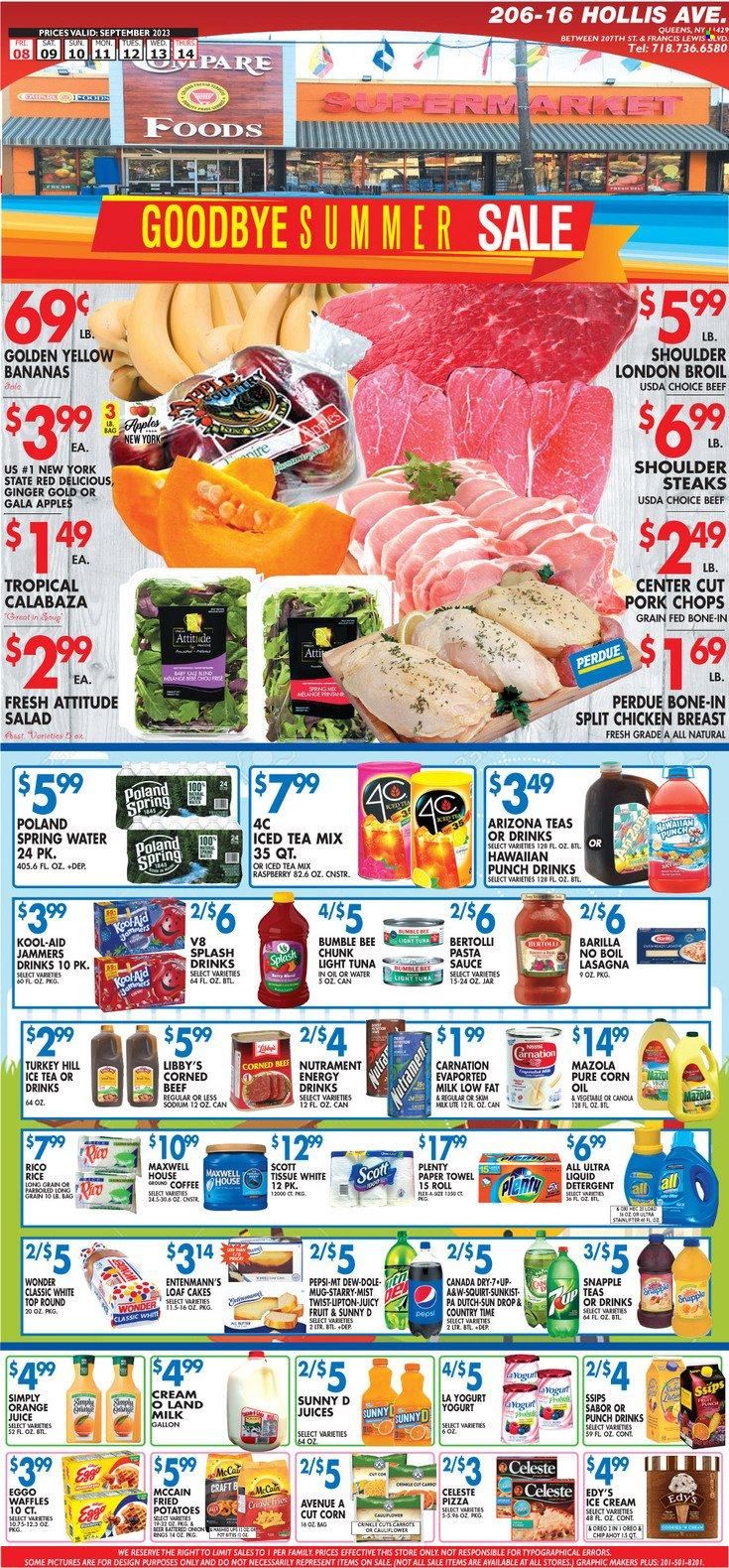 Compare Foods (NY) Weekly Ad Flyer Specials September 8 to September 14, 2023
