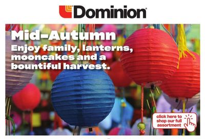 Dominion Mid-Autumn Festival Flyer September 14 to 27