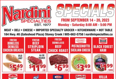 Nardini Specialties Flyer September 14 to 20