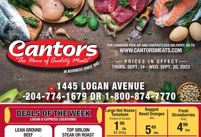 Cantor's Meats Flyer September 14 to 20