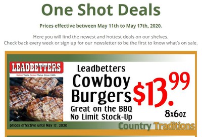 Country Traditions One-Shot Deals Flyer May 11 to 17