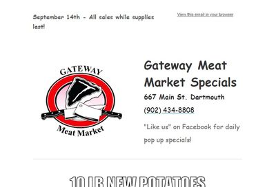 Gateway Meat Market Flyer September 14 to 20