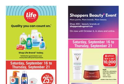 Shoppers Drug Mart (ON) Flyer September 16 to 21