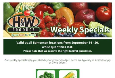 H&W Produce (Edmonton) Flyer September 14 to 20