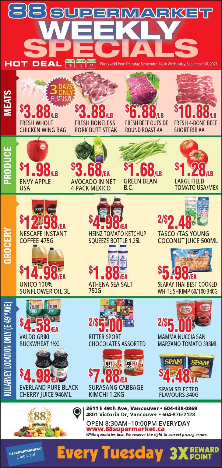 88 Supermarket Flyer September 14 to 20