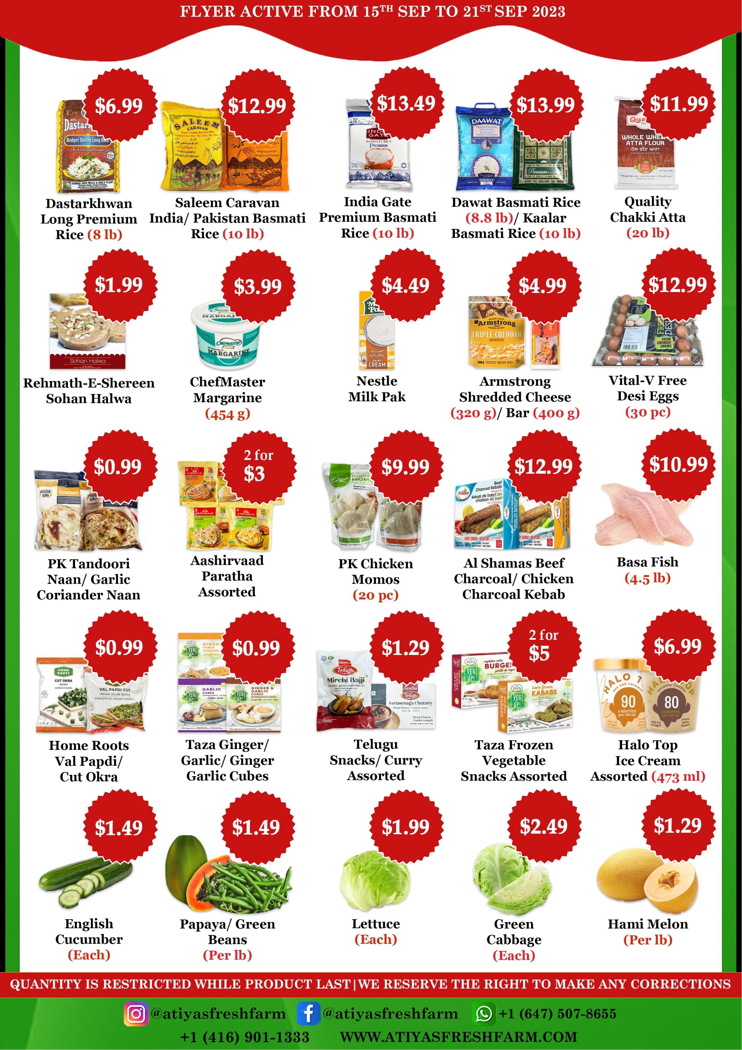 Atiya's Fresh Farm Flyer September 15 to 21