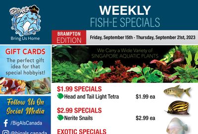 Big Al's (Brampton) Weekly Specials September 15 to 21