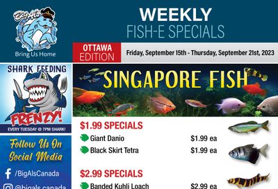 Big Al's (Ottawa East) Weekly Specials September 15 to 21