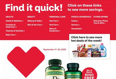 CVS Pharmacy Weekly Ad Flyer Specials September 17 to September 23, 2023