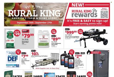 Rural King (AL, IN, KY, MI, OH, TN, WV) Weekly Ad Flyer Specials September 14 to September 27, 2023