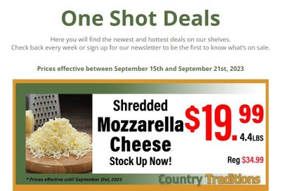 Country Traditions One-Shot Deals Flyer September 15 to 21