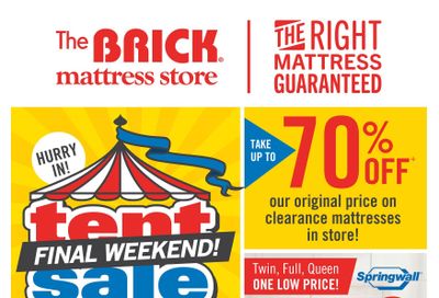 The Brick Mattress Store Flyer September 15 to 18
