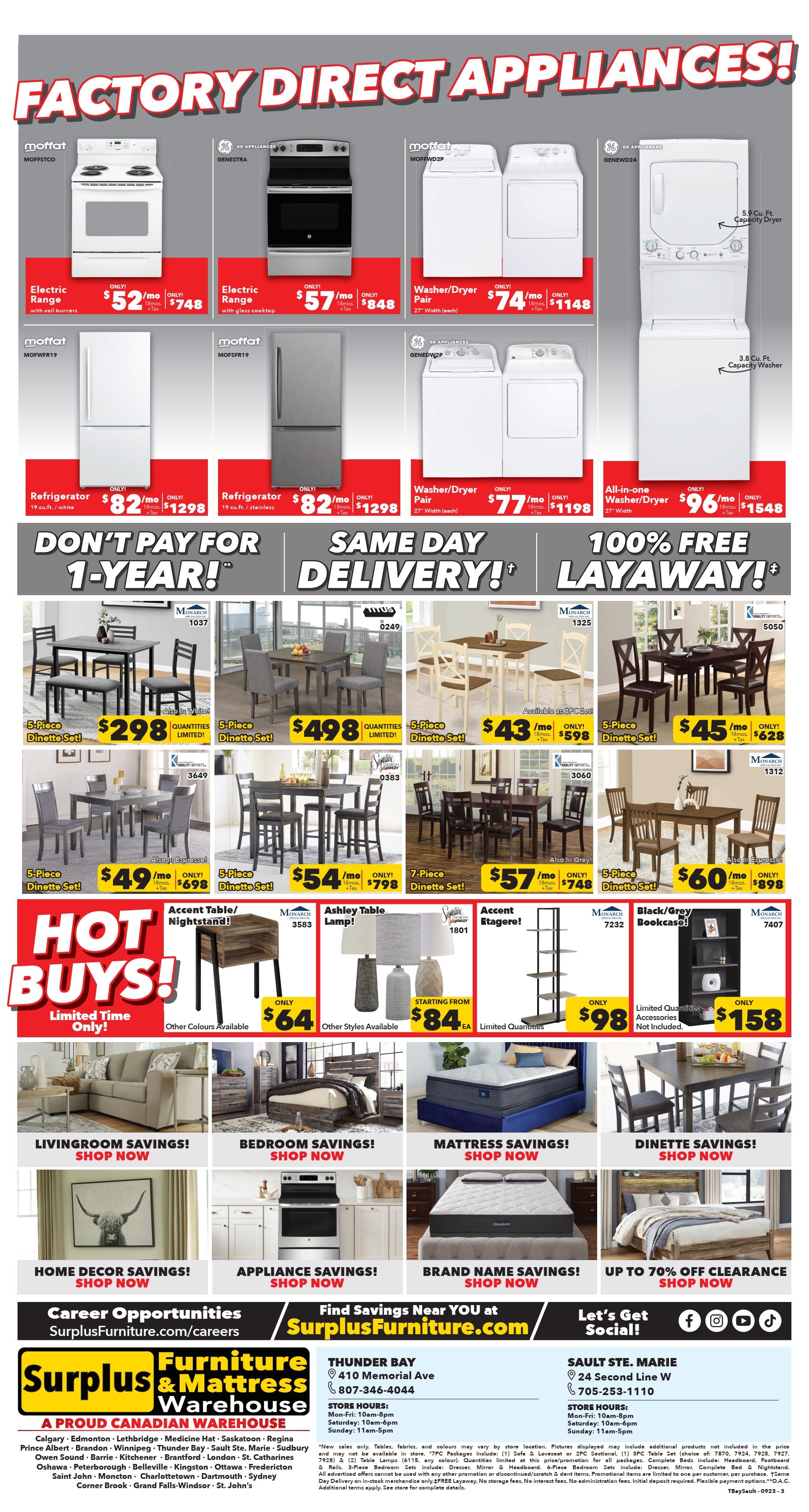 Surplus Furniture & Mattress Warehouse (Sault Ste Marie) Flyer September 18 to October 1