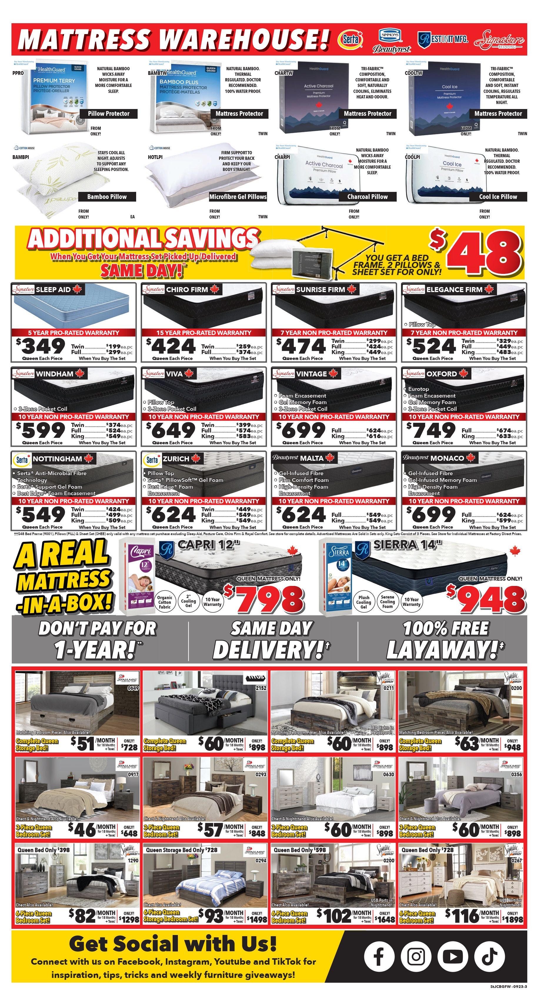 Surplus Furniture & Mattress Warehouse (St. John's, Corner Brook, Grand Falls Windsor) Flyer September 18 to October 1