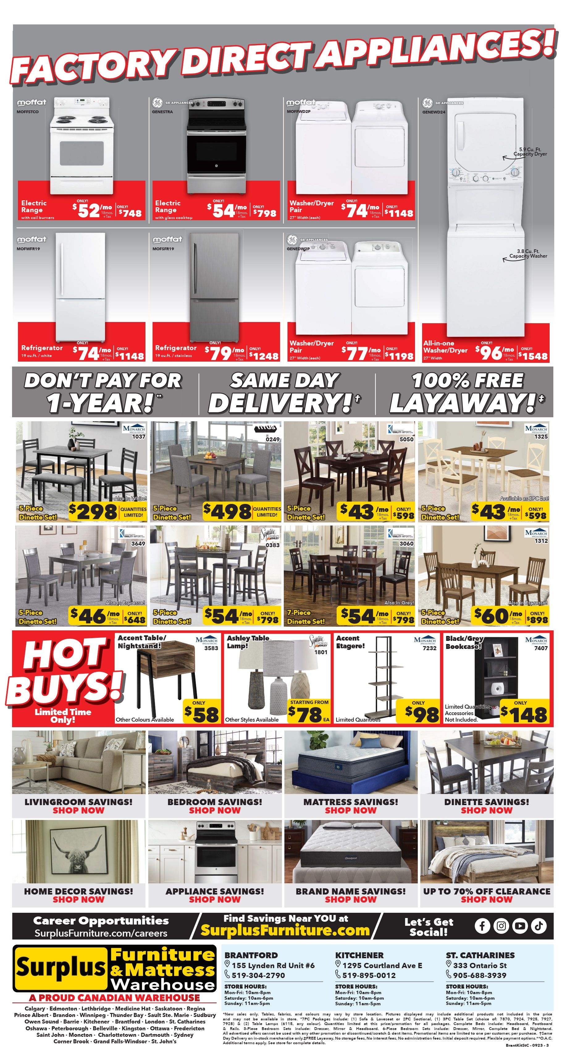 Surplus Furniture & Mattress Warehouse (Brantford, Kitchener, St. Catharines) Flyer September 18 to October 1