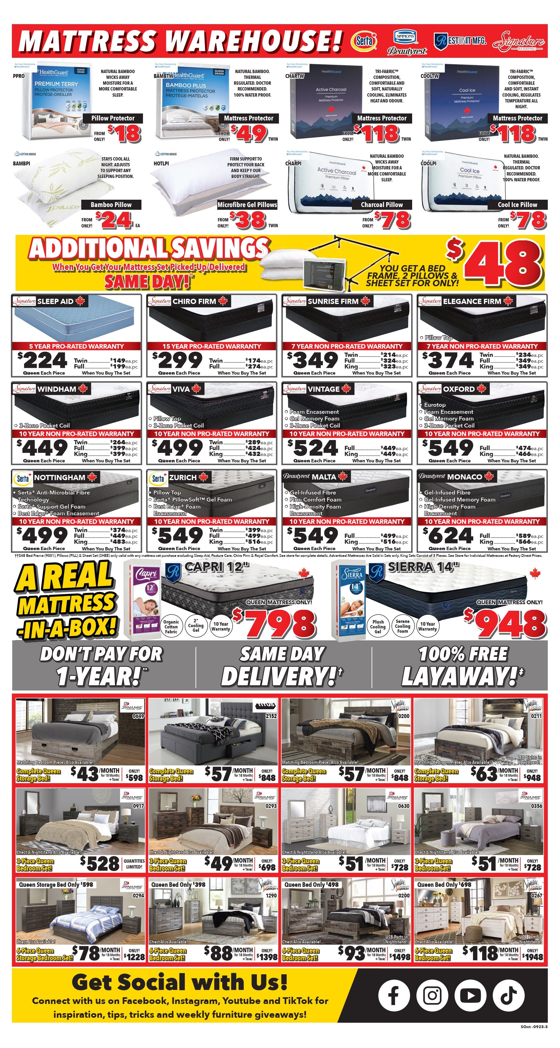 Surplus Furniture & Mattress Warehouse (Belleville, Peterborough, Oshawa) Flyer September 18 to October 1