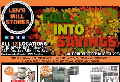 Len's Mill Stores Flyer September 18 to October 1