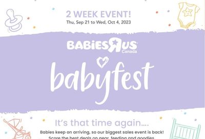 Babies R Us Babyfest Flyer September 21 to October 4