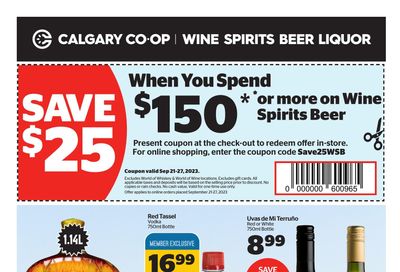 Calgary Co-op Liquor Flyer September 21 to 27