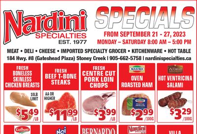 Nardini Specialties Flyer September 21 to 27