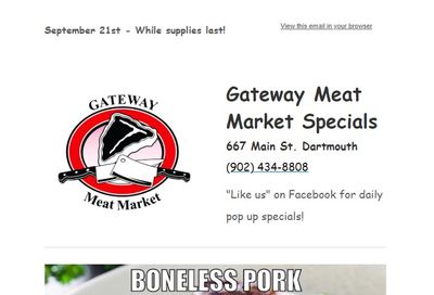 Gateway Meat Market Flyer September 21 to 27
