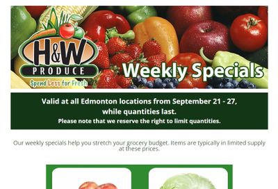H&W Produce (Edmonton) Flyer September 21 to 27