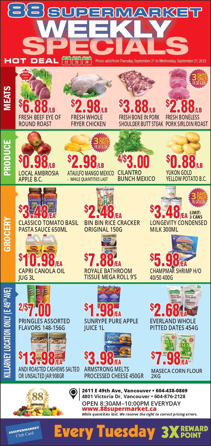 88 Supermarket Flyer September 21 to 27