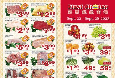 First Choice Supermarket Flyer September 22 to 28
