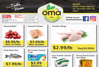 Oma Fresh Foods Flyer September 22 to 28